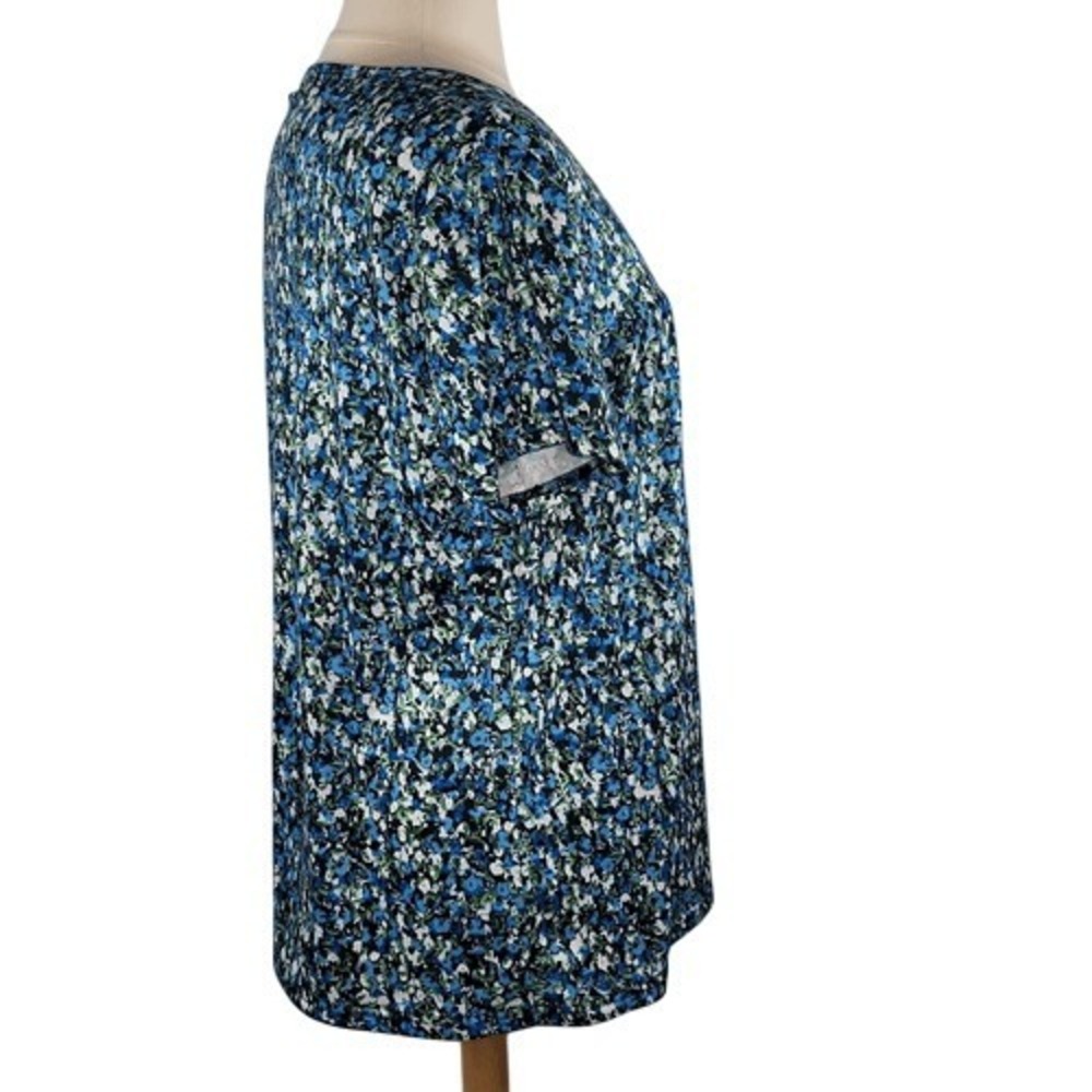 Wesso Blue Floral Short Sleeved Blouse - Picture 5 of 12
